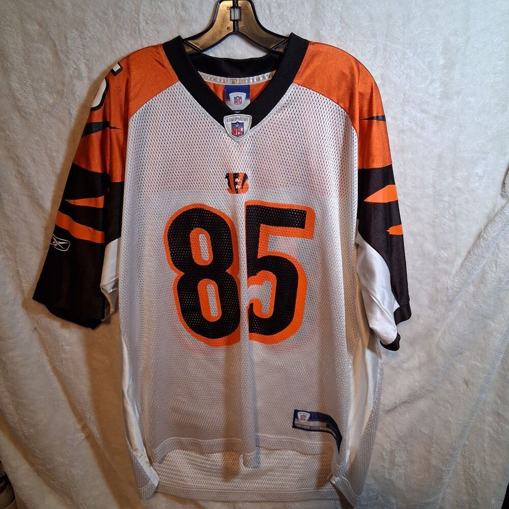 NFL Cincinnati Bengals #85 C. Johnson Reebok Jersey Size: Xl  White Orange‎